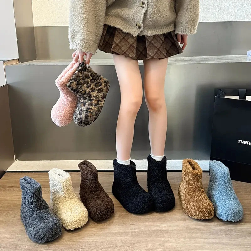 超火内增高毛毛靴冬季新款加绒雪地靴女款毛毛鞋保暖棉鞋厚底短靴