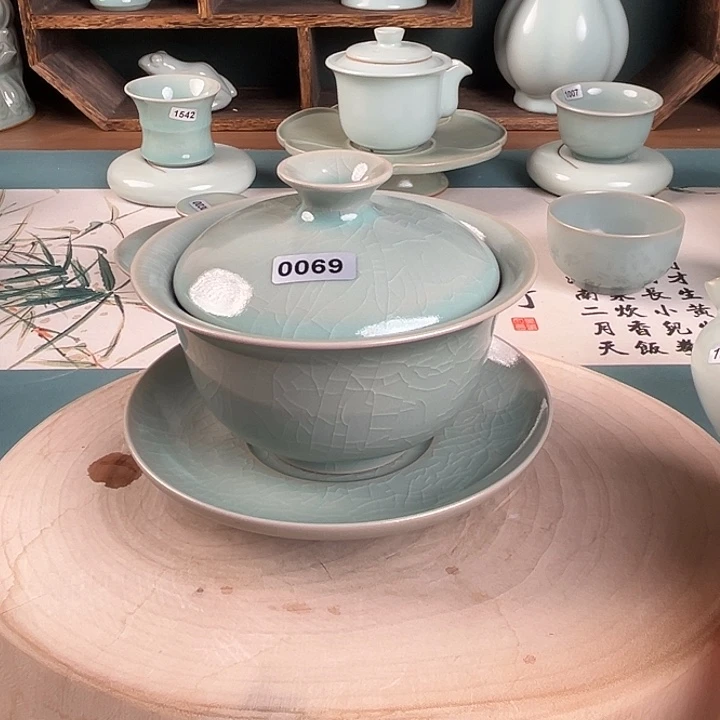 杯0069微瑕青鸾汝瓷汝州发货