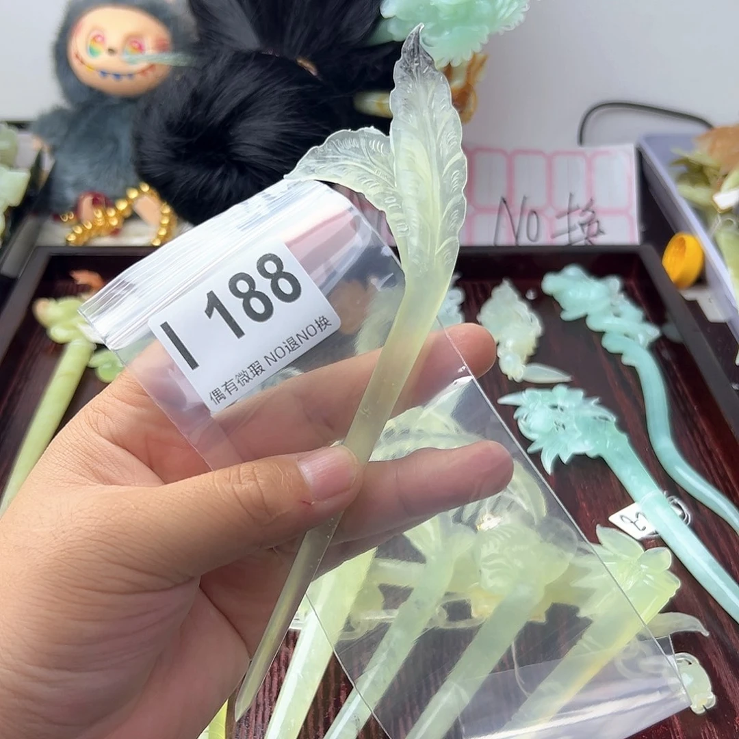合金蛇纹石玉发饰h****6