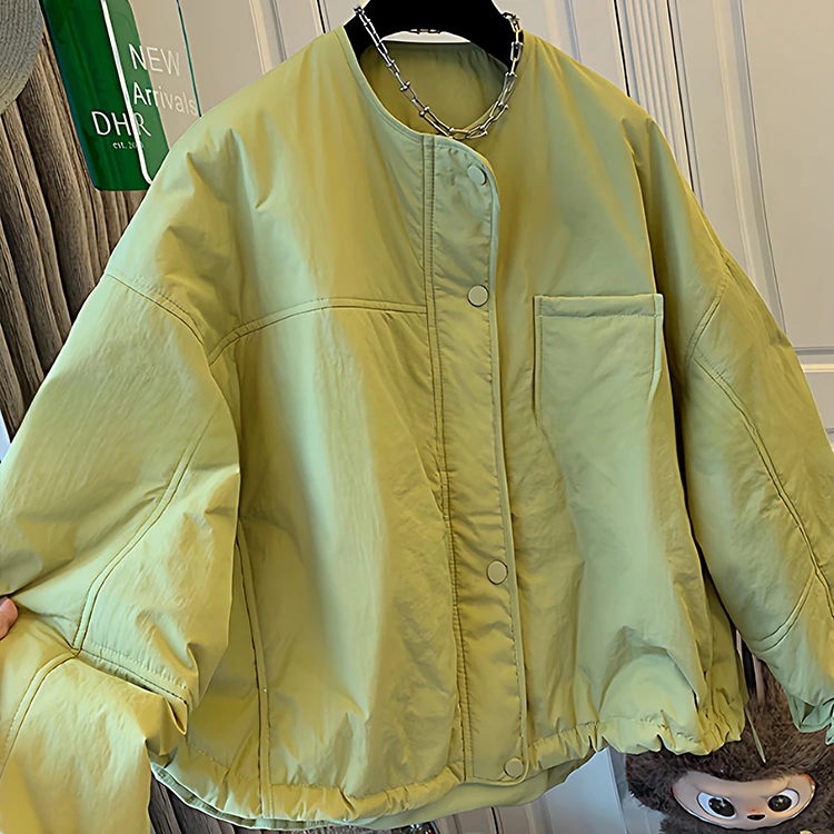 2025秋冬季新款女士独特超好看休闲韩版加厚棉服棉衣宽松夹棉外套