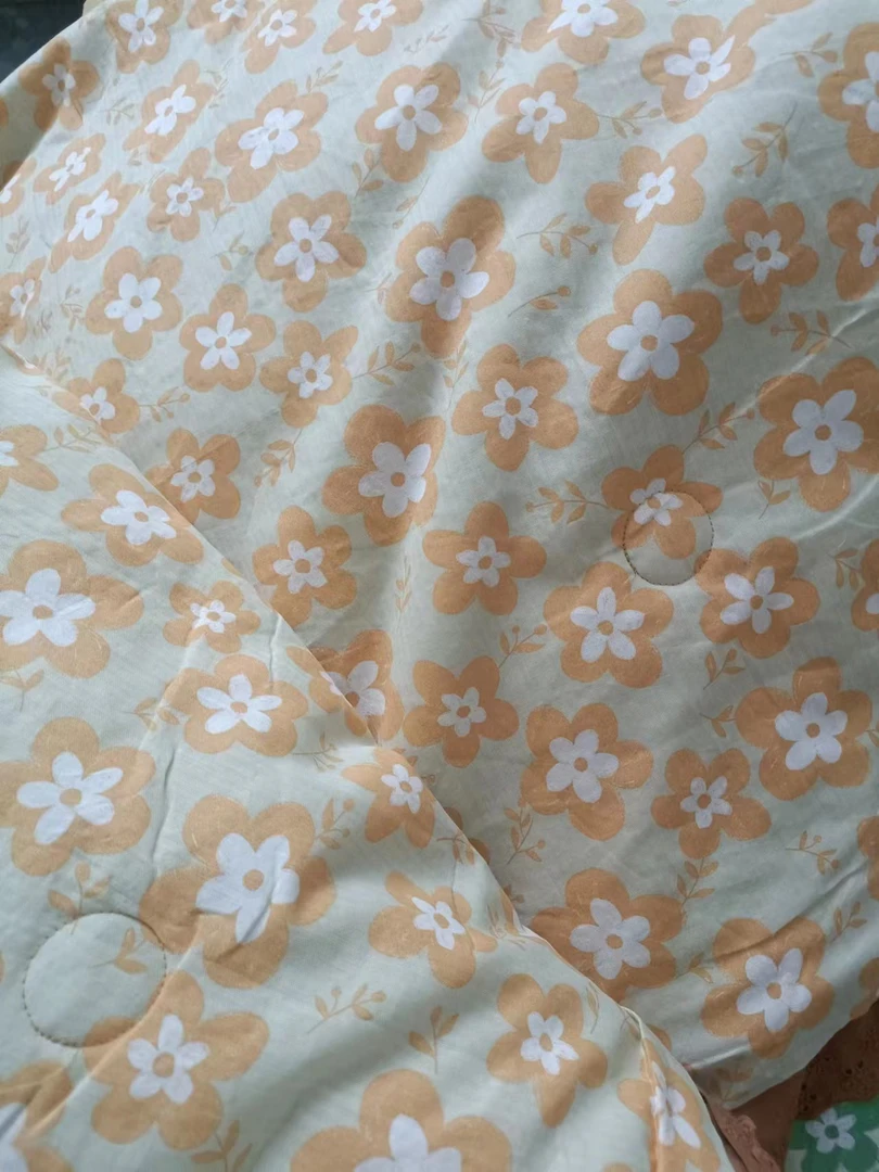 专享【京かわ会社】全棉水洗棉双层纱夏被200*230cm 五瓣花黄