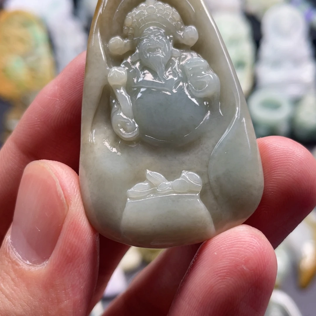 颈饰未镶嵌翡翠翡翠。财神爷1