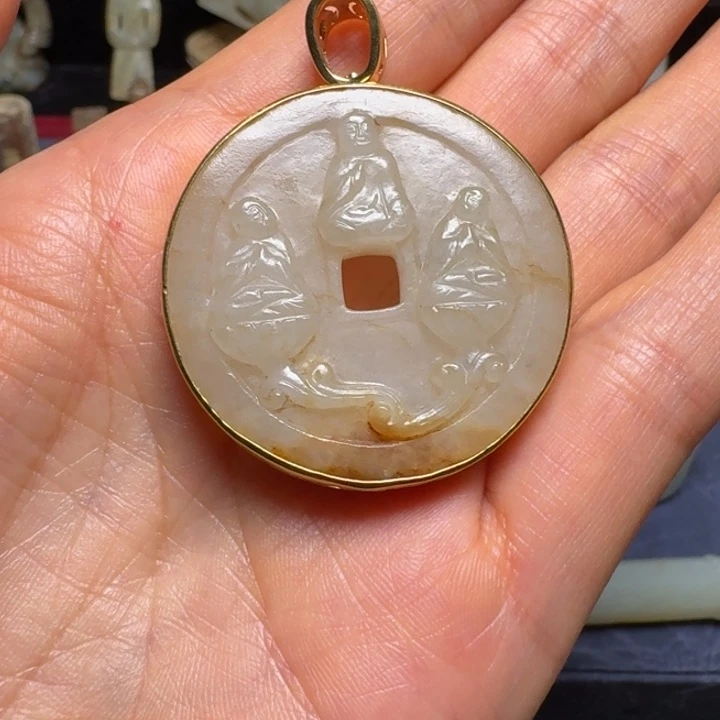 劲***松未镶嵌和田玉（糖玉）挂件