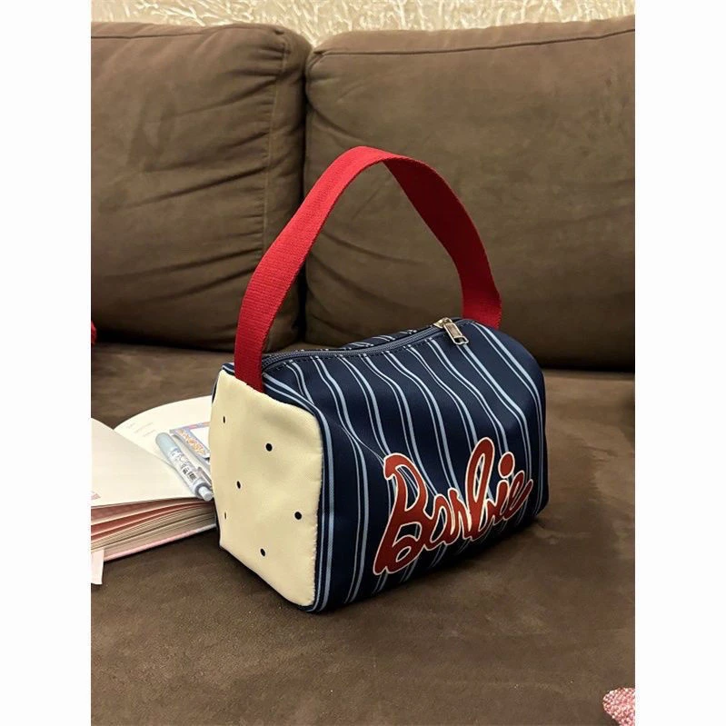 美式复古小包包可手提便携化妆洗漱包立体加宽零钱收纳包时尚简约