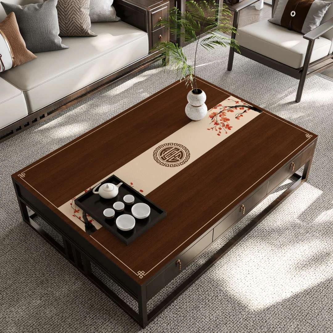 新中式复古轻奢感高级感现代风电视柜茶几餐桌保护垫防水隔热防烫