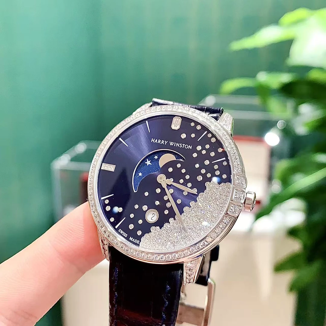 99新 Harry Winston/海瑞温斯顿 静夜MIDQMP39WW004 39盘石英白金