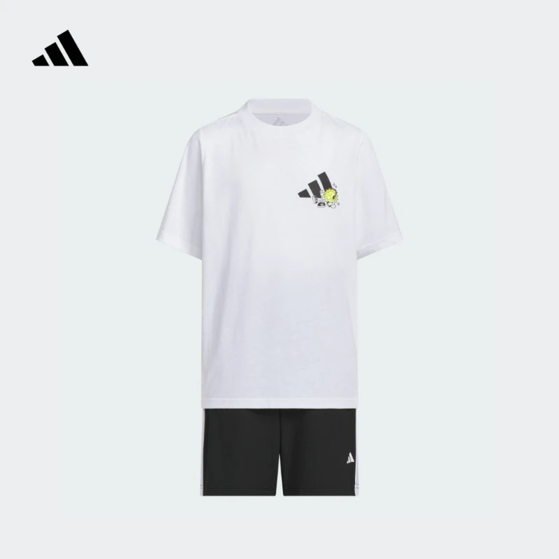 adidas阿迪达斯官方儿童装男女小童夏季新款休闲短袖套装 KC8474