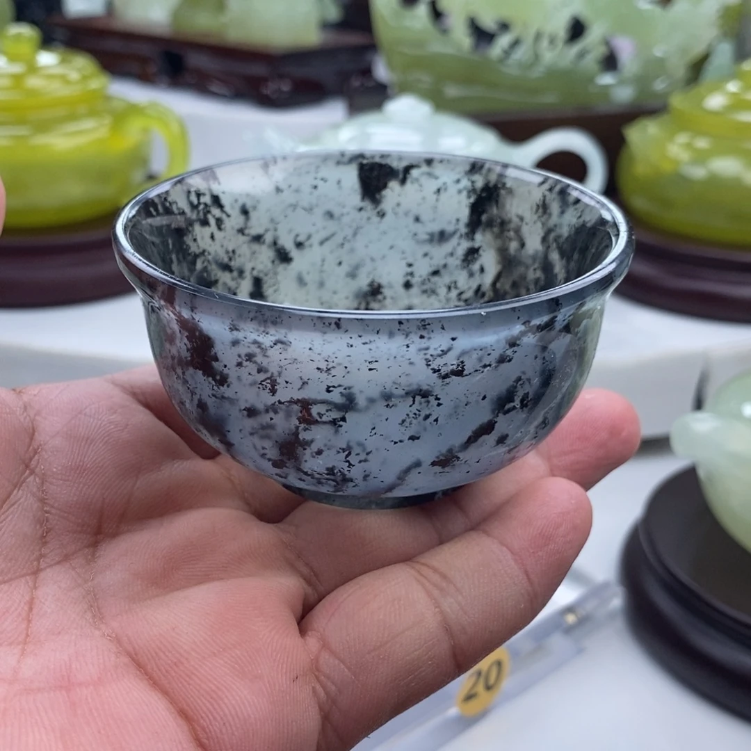 岫玉未镶嵌四大名玉杯90cc