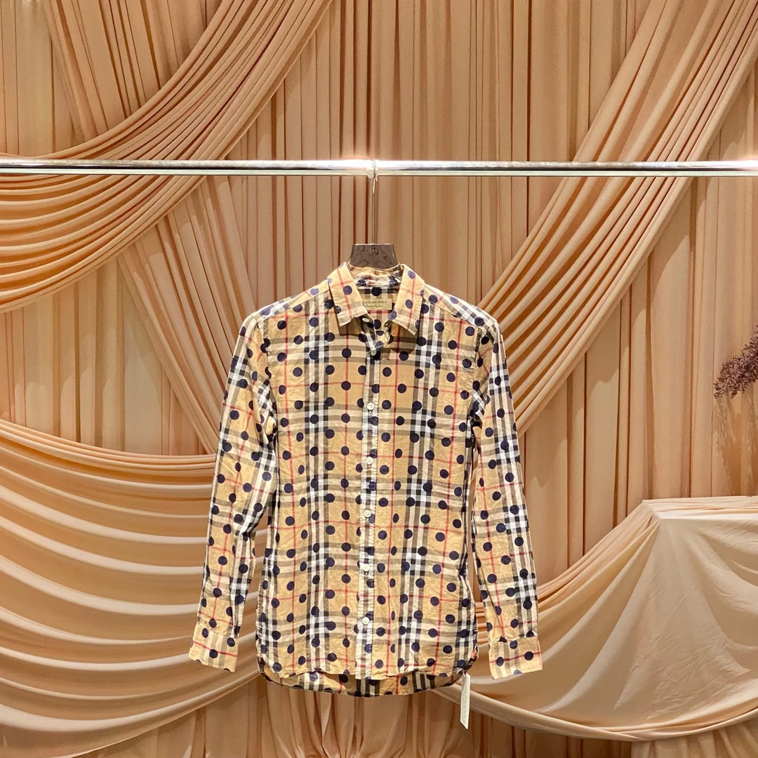 95新 BURBERRY/博柏利 格纹波点衬衫/xs码/33772
