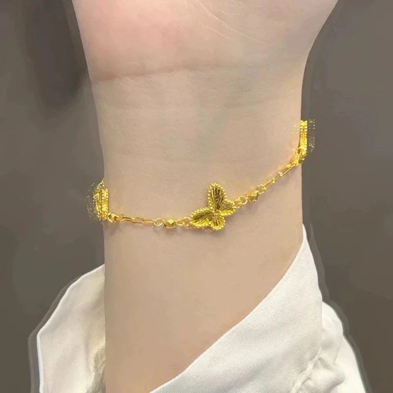 足银手链 足银手链   【镭射三只蝴蝶手链1155】