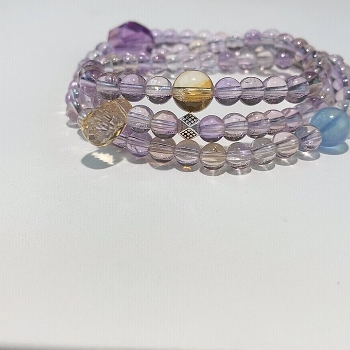 黄晶无未镶嵌紫黄三圈