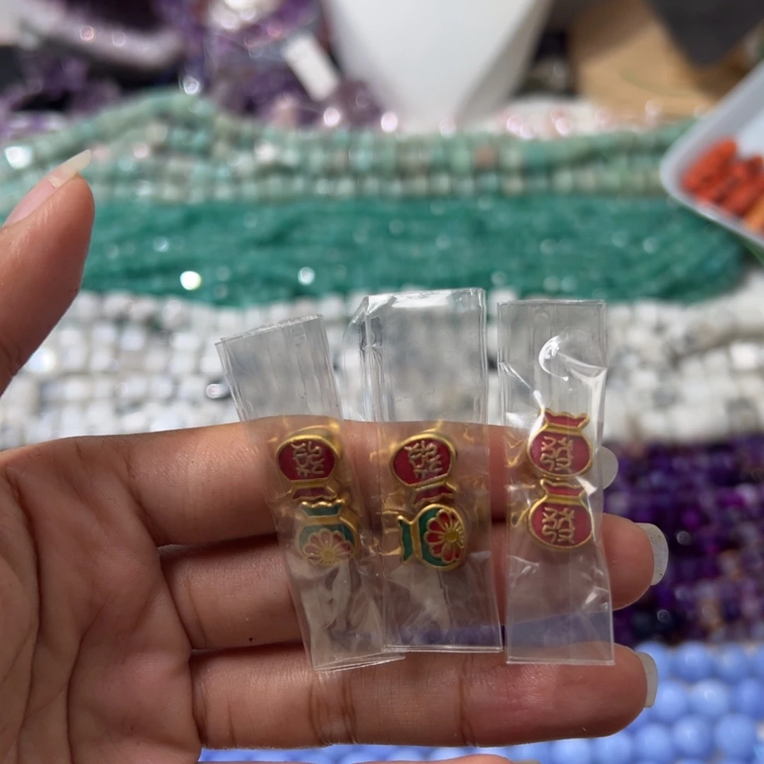 玛瑙/玉髓合金珠宝半成品Y250配件一对