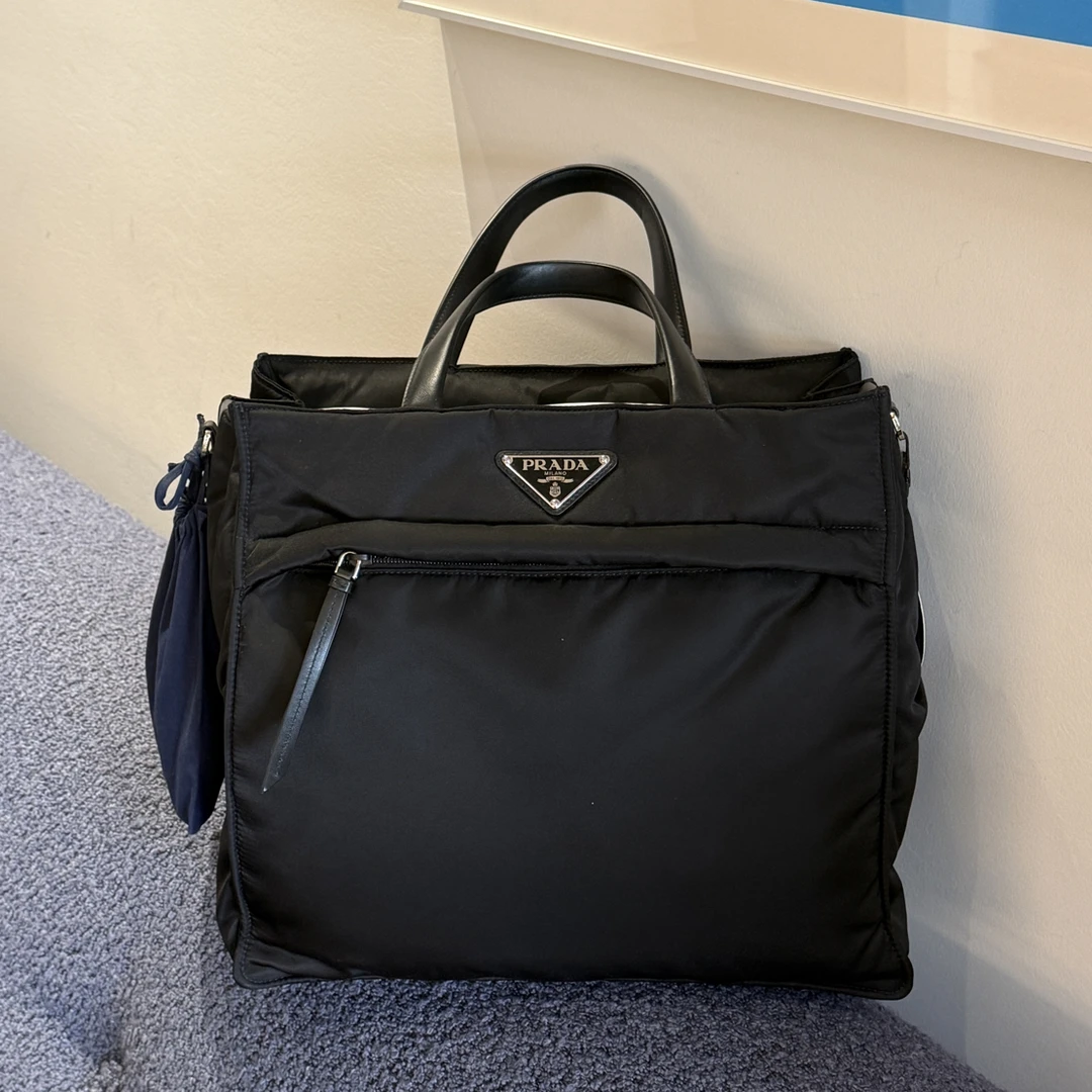未使用 Prada/普拉达 托特手提包带肩带公文包 尼龙帆布 36*14*38