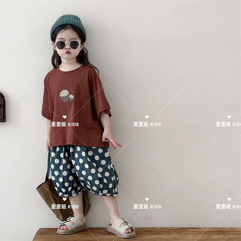 【歪歪妞童装】24110儿童夏季百搭圆领短袖T恤日系中小童宝宝上衣
