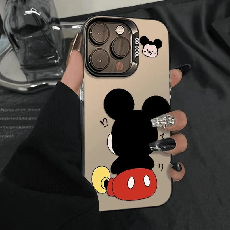 撞色元气背影米奇适用苹果17手机壳iphone16华为oppo小米vivo防摔