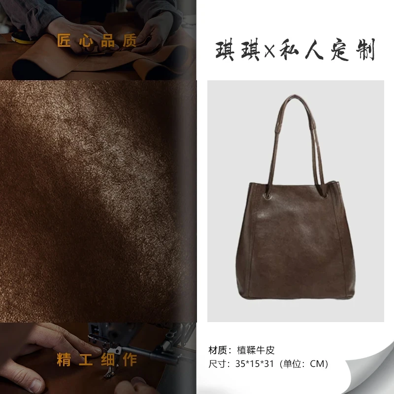 【董姐姐008】2025新款极简慵懒整张皮单肩包轻奢复古斜跨女士包53