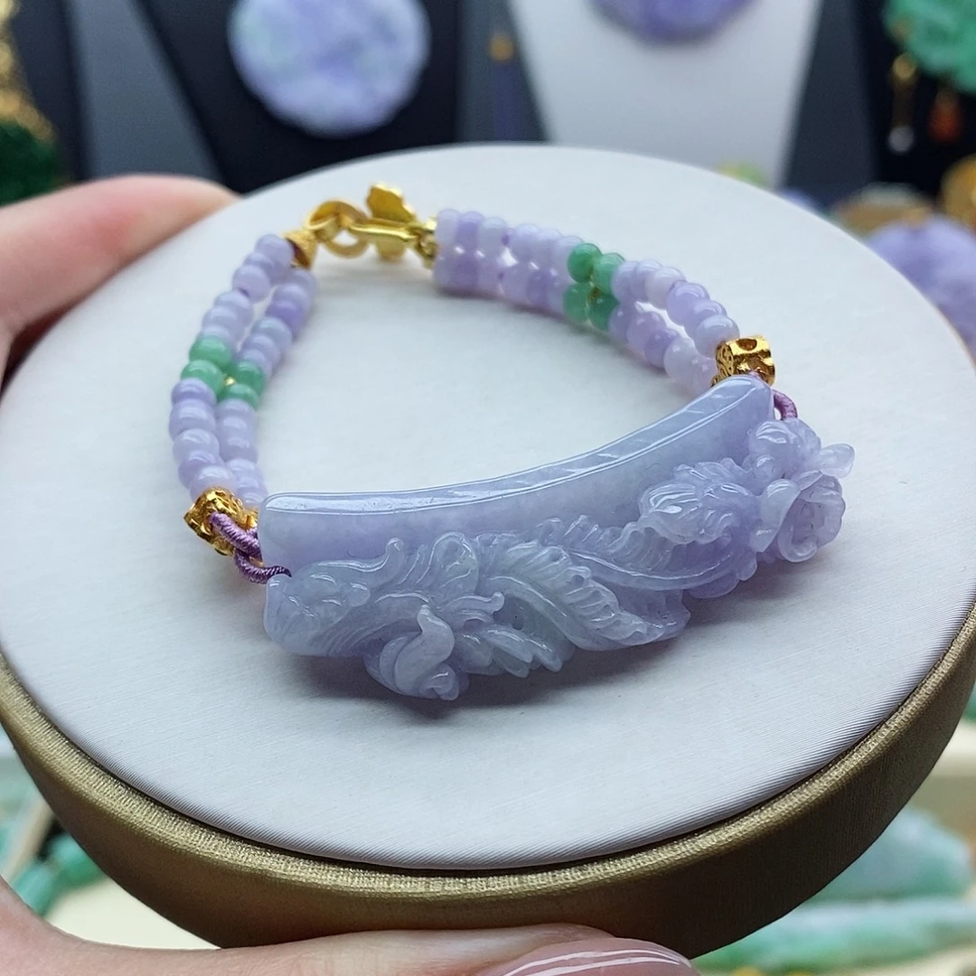 翡翠未镶嵌手串手牌