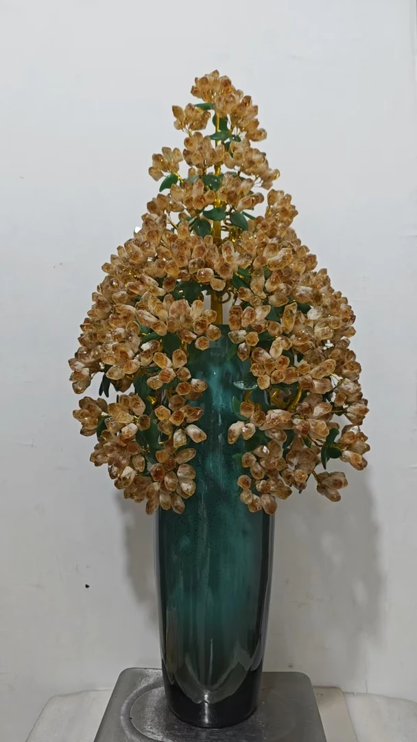 【卓越轻奢原创】三阳开泰陶瓷黄水晶摆件乔迁办公家居精美纯手工