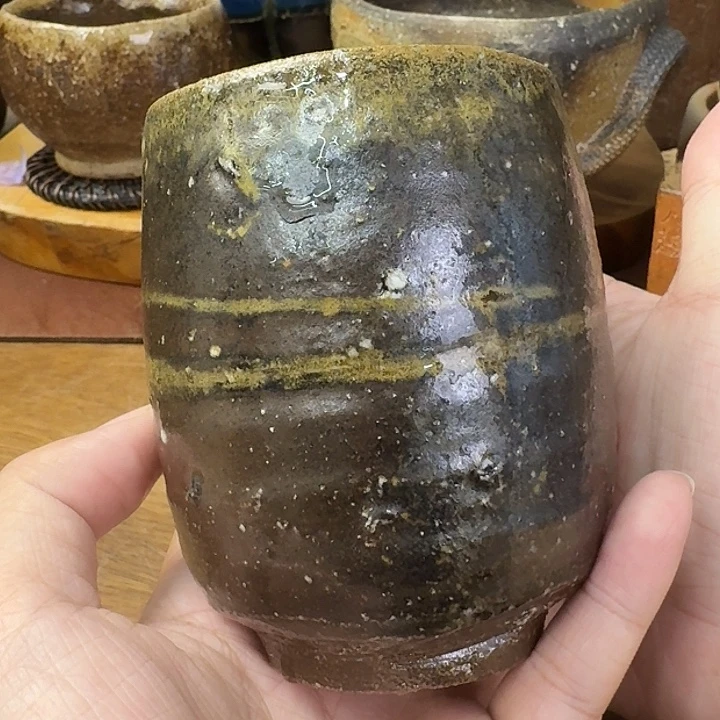 森丁斋备前烧山土汤吞福利一口价
