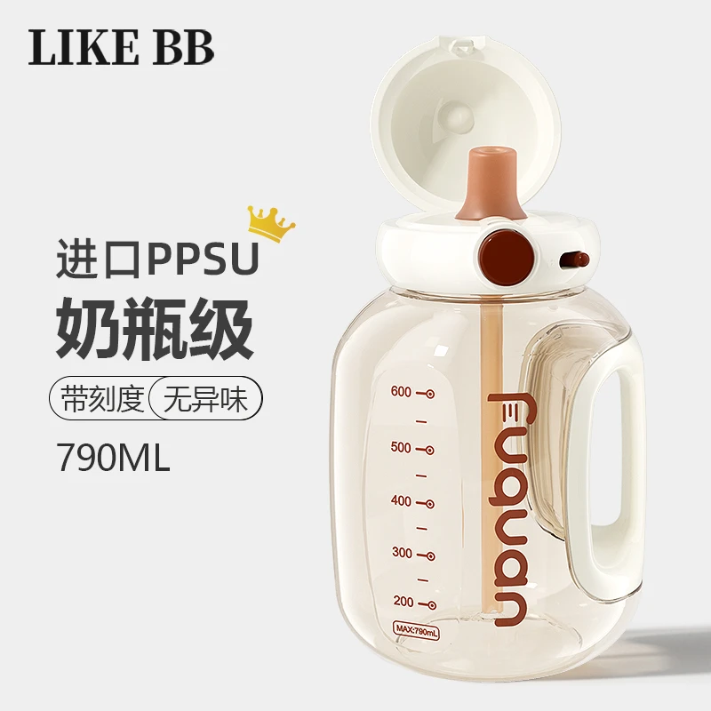LikeBBPPSU水杯女生大容量带吸管刻度吨桶吨夏天运动水壶大肚杯子
