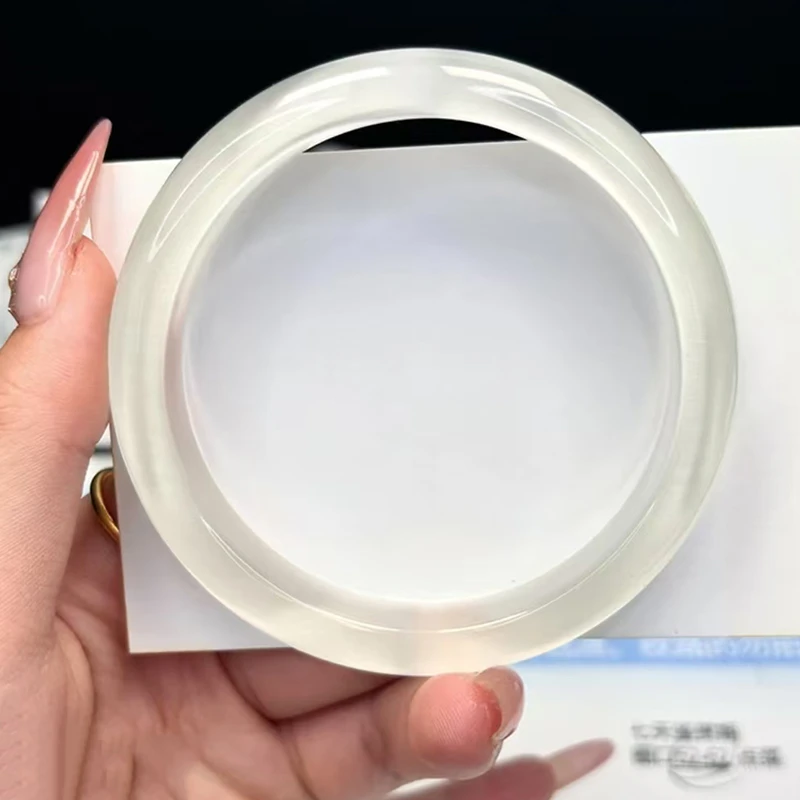 手镯白月光百搭经典白色手镯圈口51mm编号 A-101