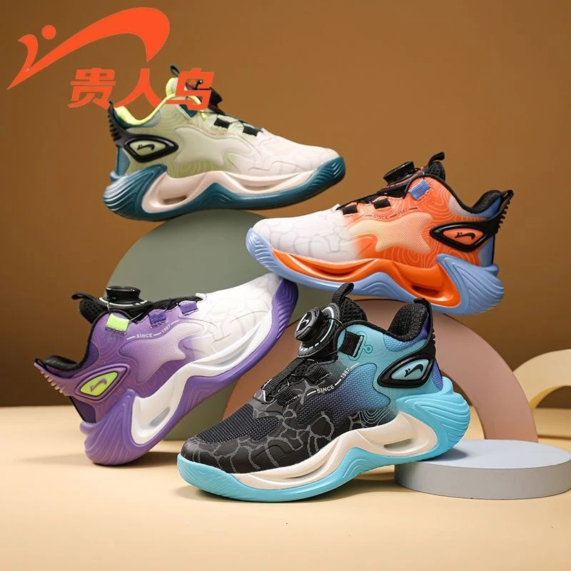 贵人鸟儿童运动鞋正品春季新款旋转纽扣跑步鞋中大童专业篮球鞋