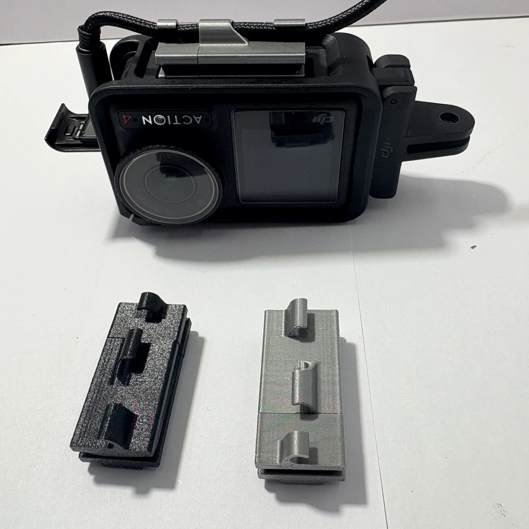 高端色系适用于大疆运动相机A4/5pro充电线固定器。定制品3D打印。