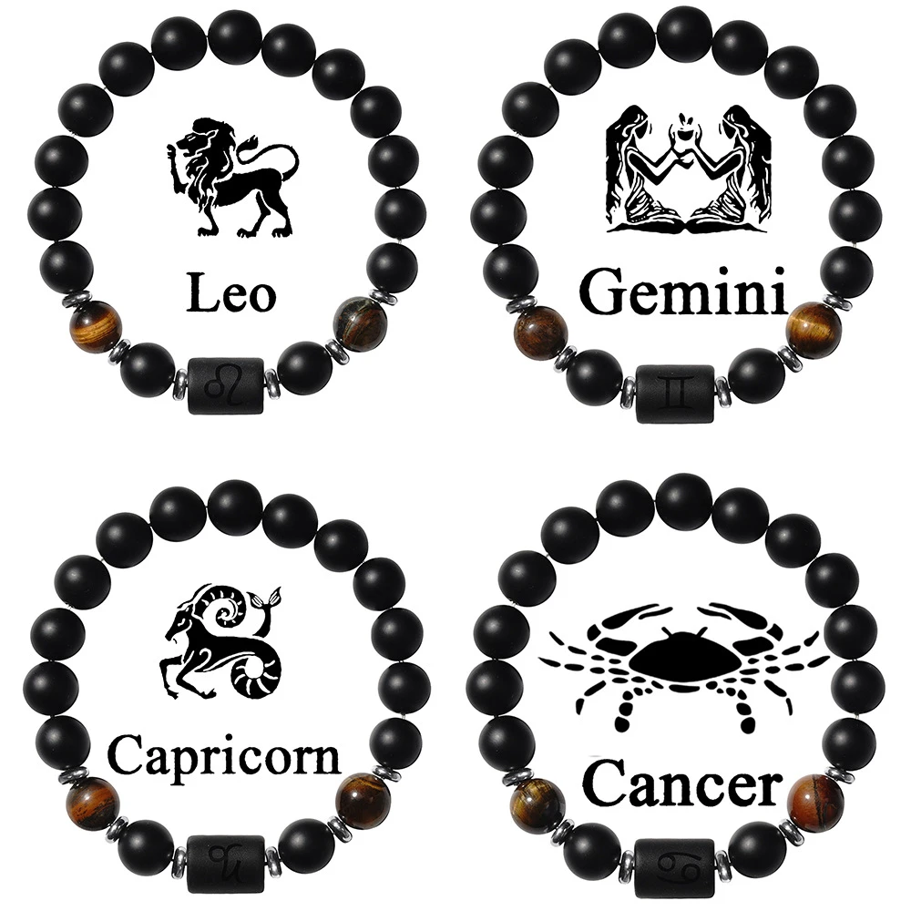 手链 卡10新款十二星座手串男士高级感天然石串珠情侣个性