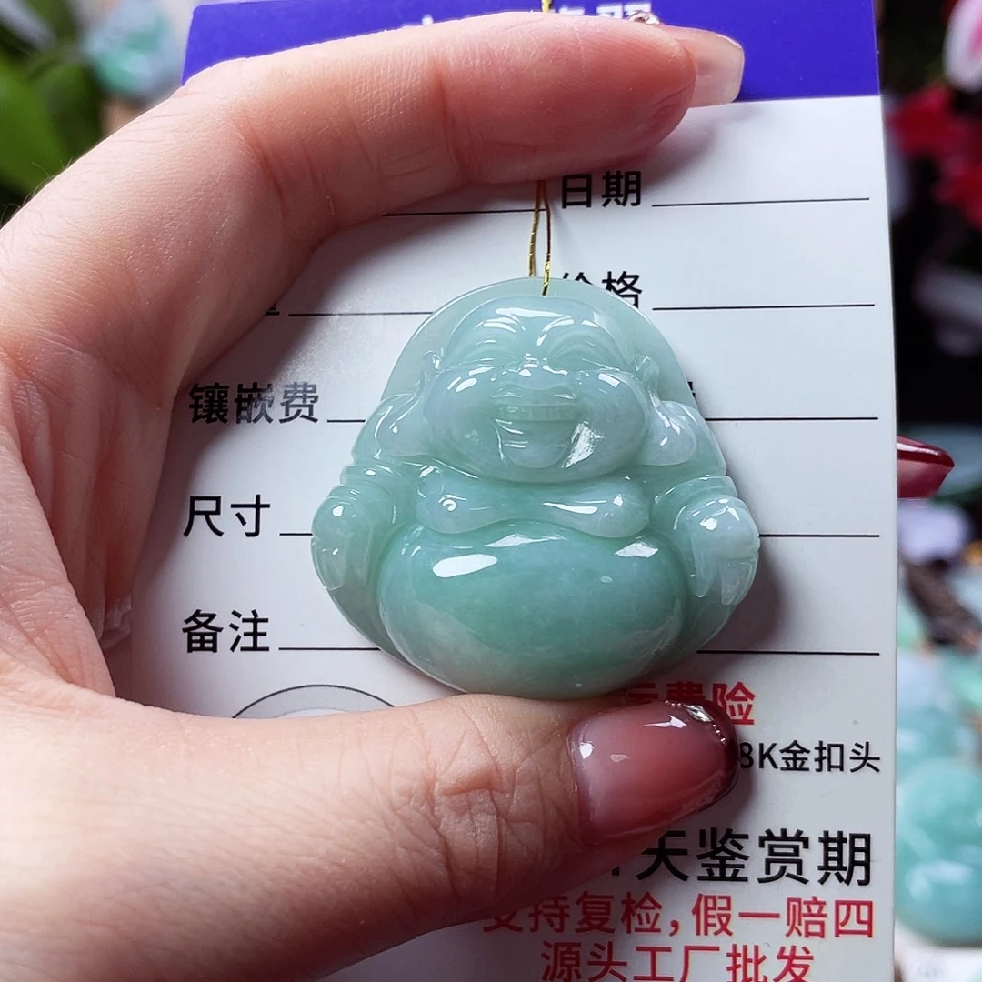 翡翠未镶嵌颈饰佛公27