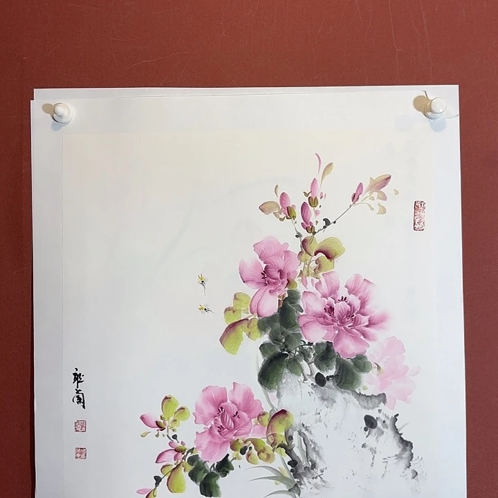 国画听兰老师花鸟