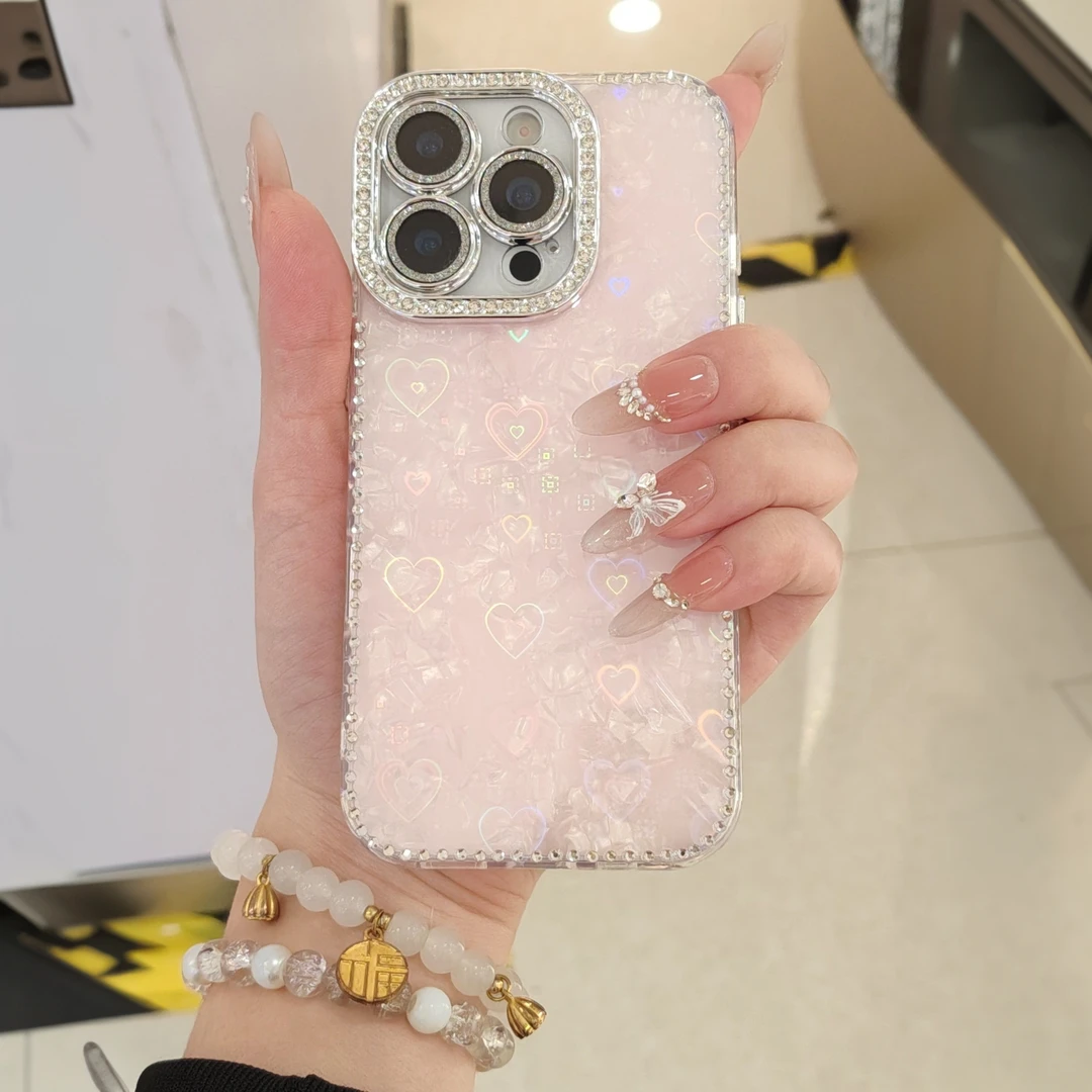 【炫彩爱心】适用苹果17ProMax手机保护壳iPhone16Pro全包镜头膜Air