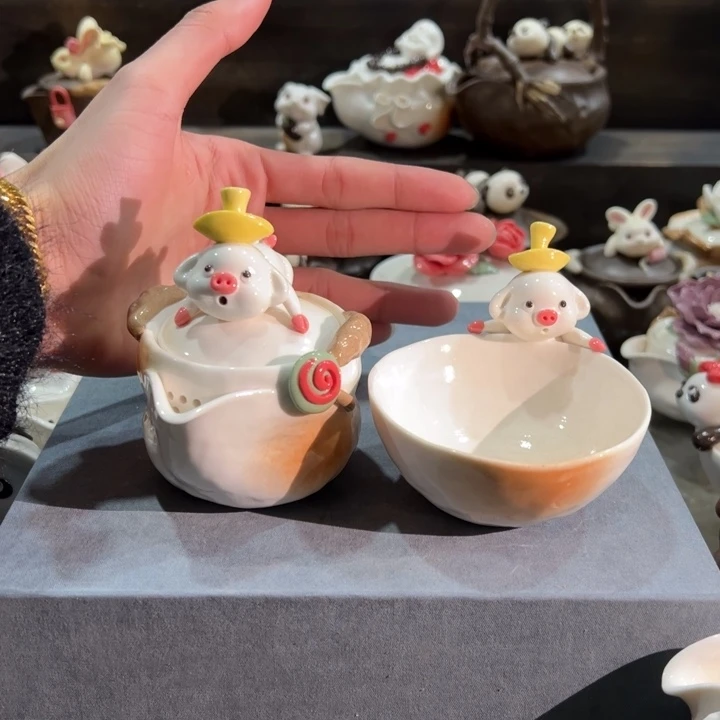 小猪宝瓶一壶一杯