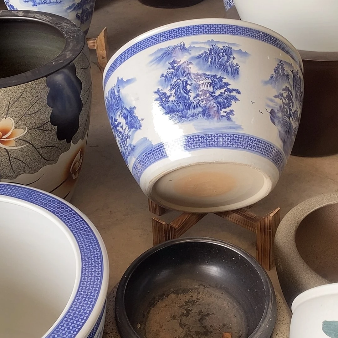 瓷片景德镇陶瓷鱼缸艺术