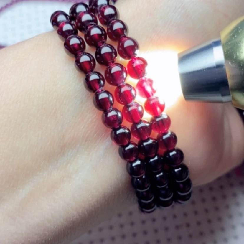 【闪购商品】石榴石手链未镶嵌5.3酒红色