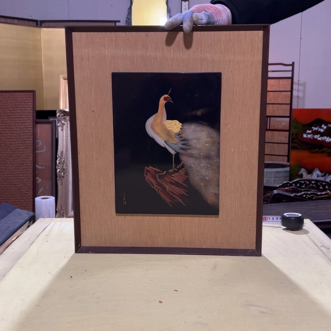 绘画三***剑屏风框画茶空间设计