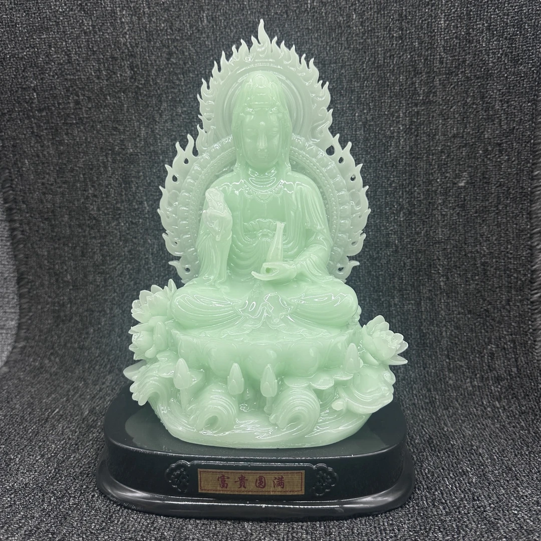 有求必应南海观音菩萨坐莲佛像摆件家用客厅办公室
