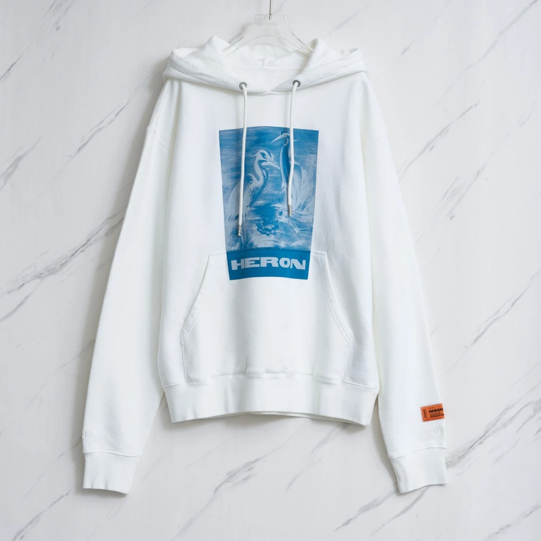 全新未使用 HERONPRESTON 男士连帽加绒卫衣/HNBU00089