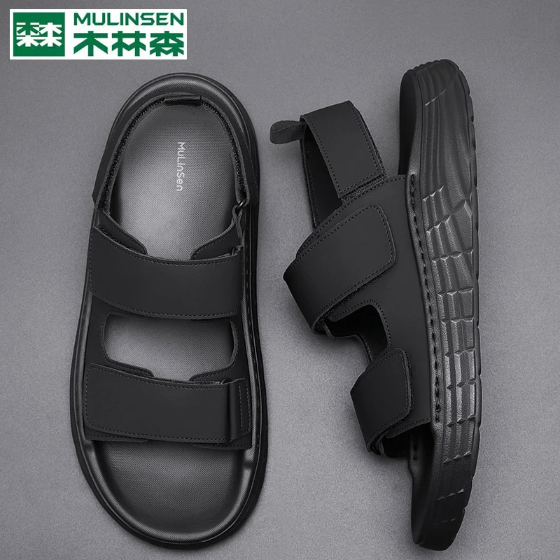 木林森夏季沙滩套筒防滑潮流外穿透气一字拖凉鞋沙滩鞋夏天外穿