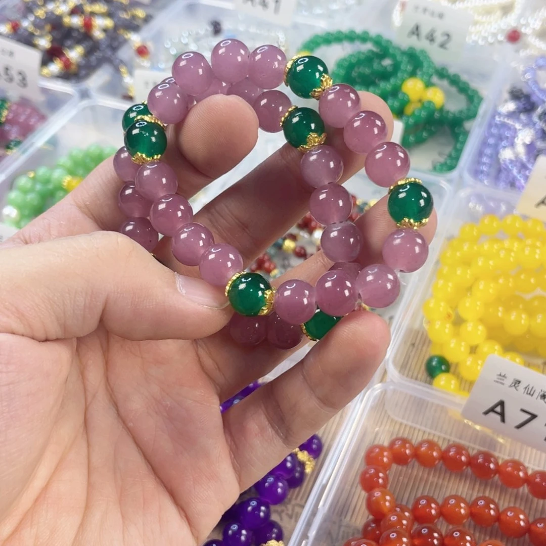 檀香紫檀（小叶紫檀）手串银S925镀金镶嵌