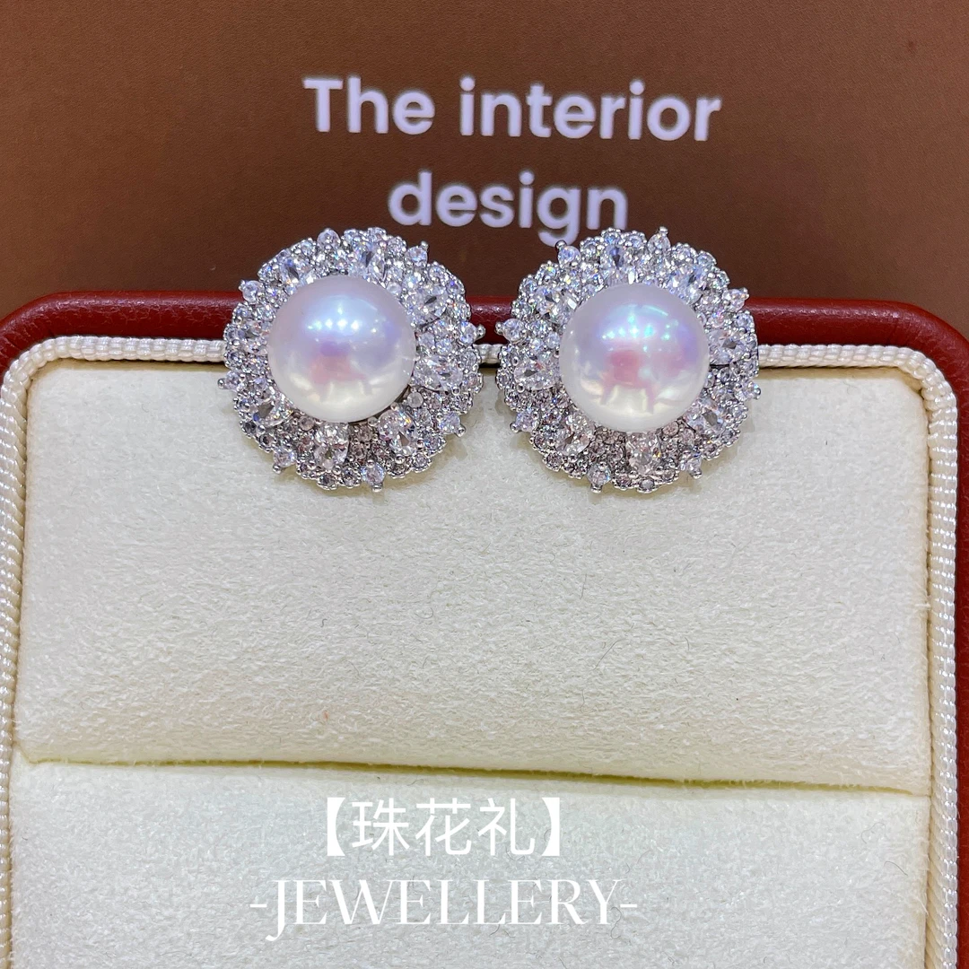 925银耳饰 【珠花礼】轻奢太阳花耳钉8-9mm