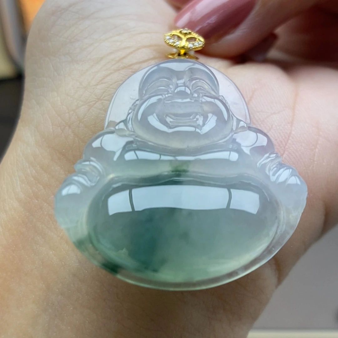 翡翠18K金镶嵌颈饰65