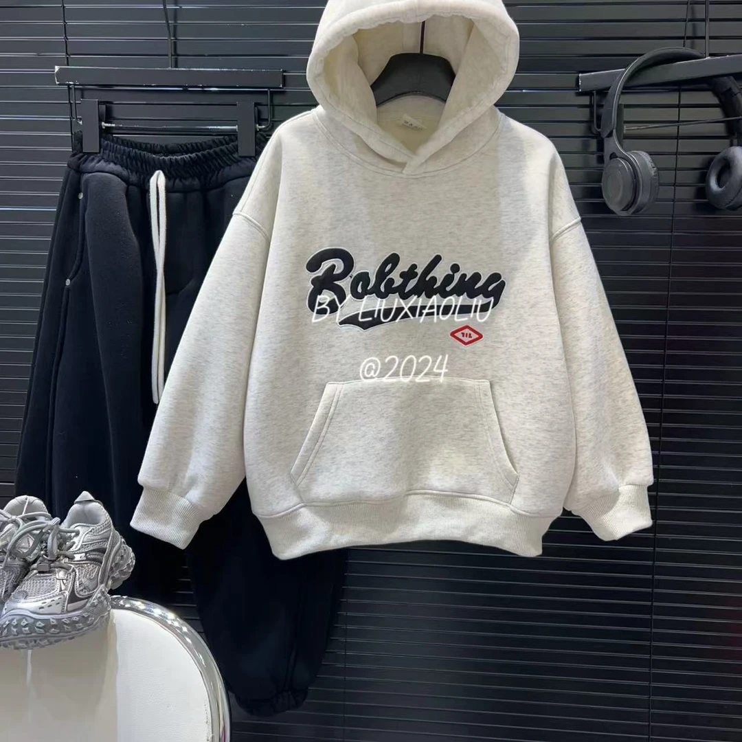 杭州六小六正版 BY LIUXIAOLIU冬季儿童加绒连帽卫衣15387