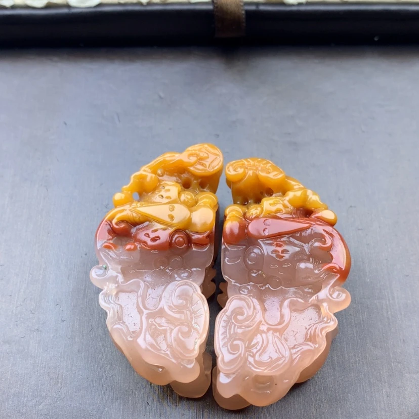 【闪购商品】石英质玉（黄龙玉）黄龙玉貔貅挂件未镶嵌大**简