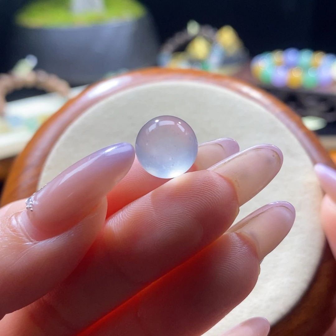 翡翠未镶嵌颈饰翡翠蓝钢珠