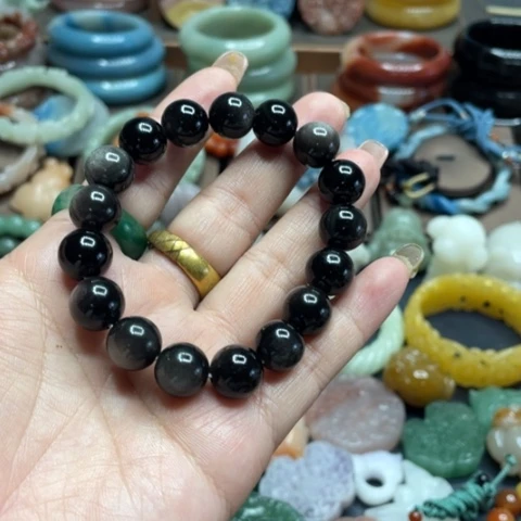合金石英质玉（黄龙玉）手链