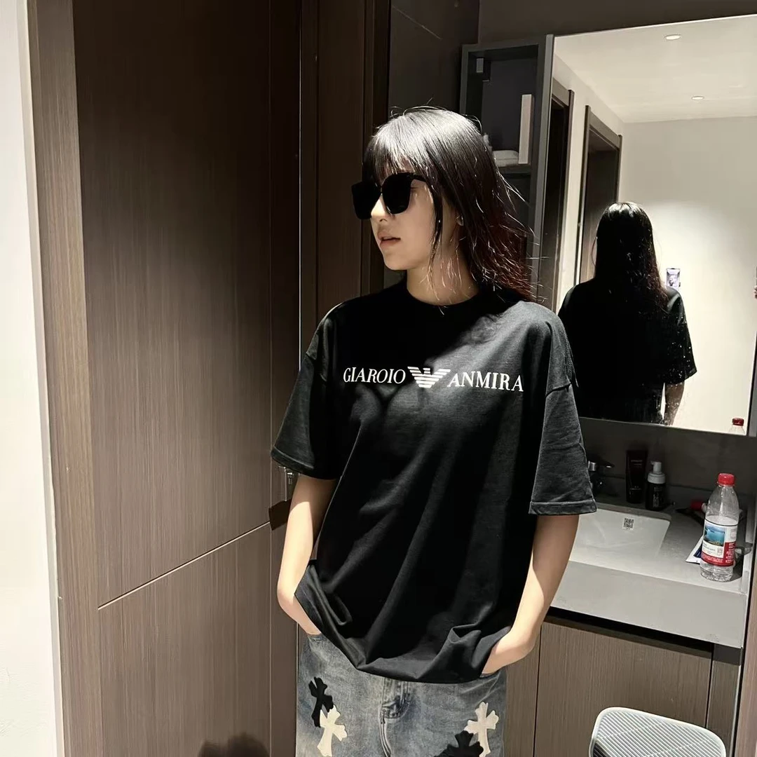 BANSUISDGA（李老板） 2025年新款宽松【长英文老鹰】男女同款短袖T恤