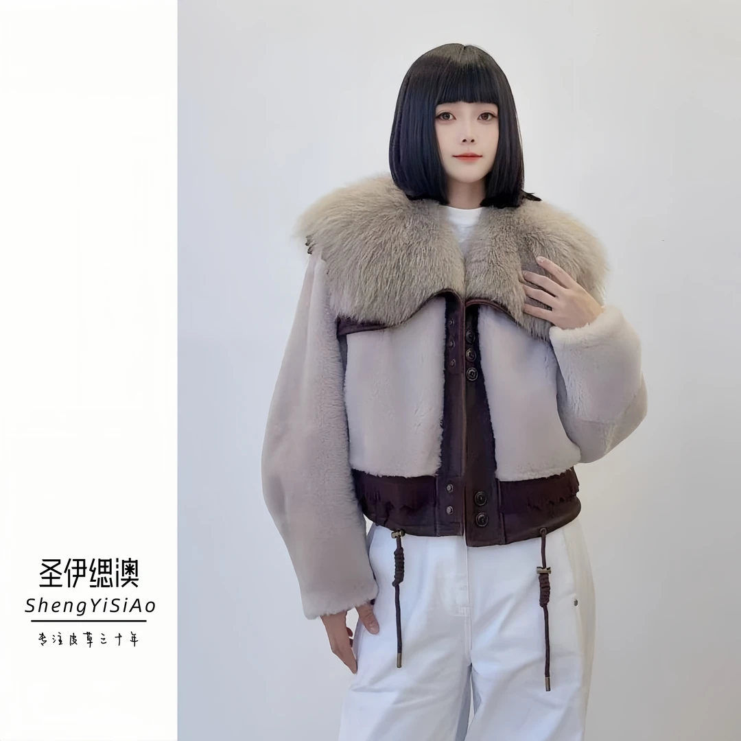 媛媛.Entry lux | 25冬新款复古反绒美利奴真皮真毛皮毛一体-582