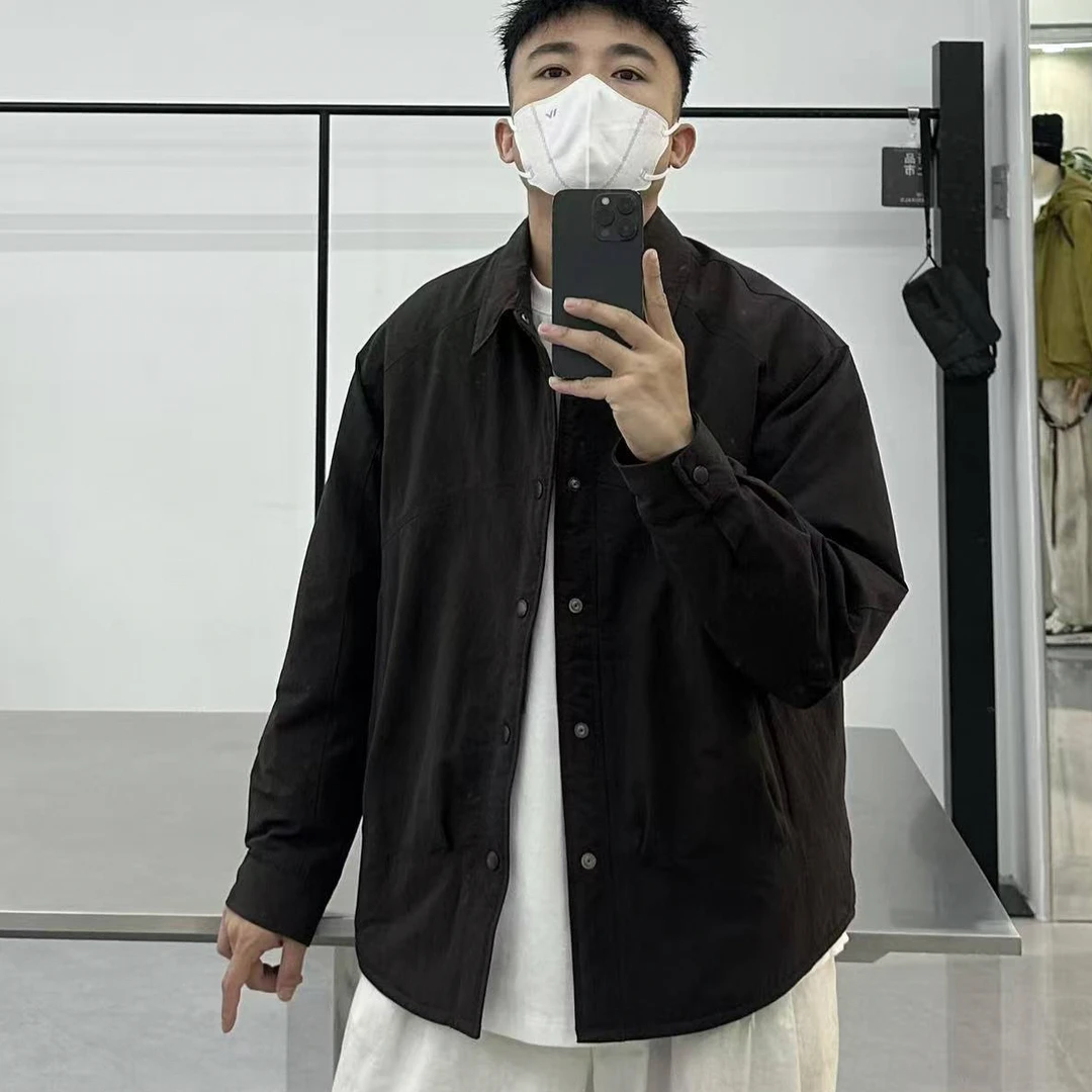 2025冬季高品质男款90绒衬衫款短款外套简约休闲韩国面料