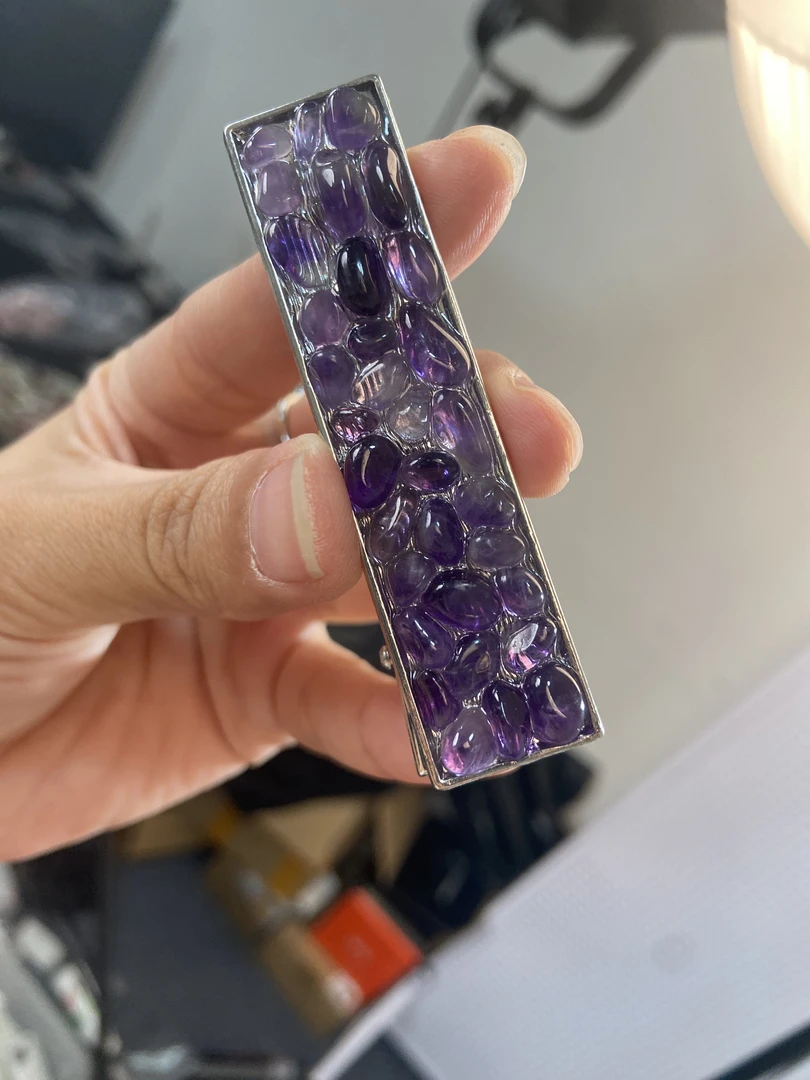 水晶摆件紫水发卡x02