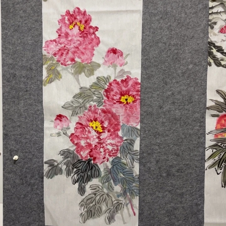 带灯款大鱼书画艺术作品